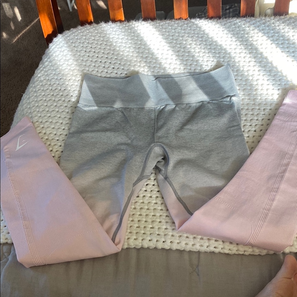 Gymshark Gray and Pink Leggings for Active Comfort